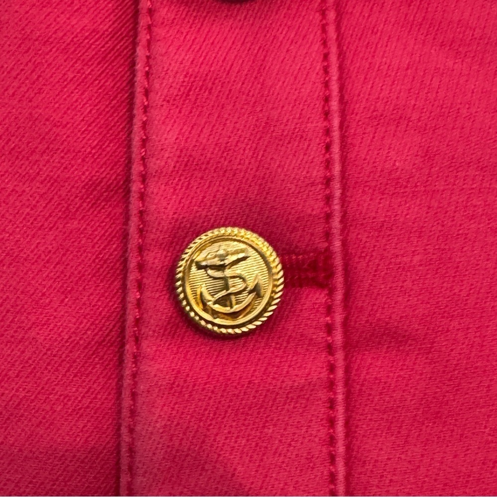 J.Crew Red Nautical Cotton Skirt with Gold Buttons Size 4 - Picture 3 of 7